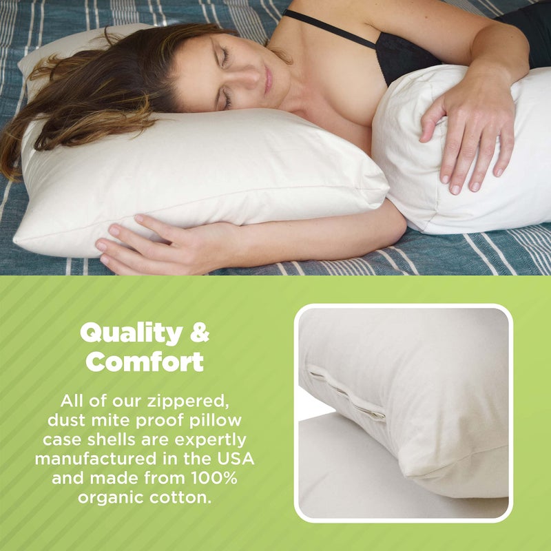 Bean Products Euro Size Premium Kapok Pillow - Breathable, Eco-Friendly and Durable Organic Cotton Fabric Neck Pillow - Soft and Supportive for Neck Support and Comfort - Made in The USA, 20" x 20" - Image 4
